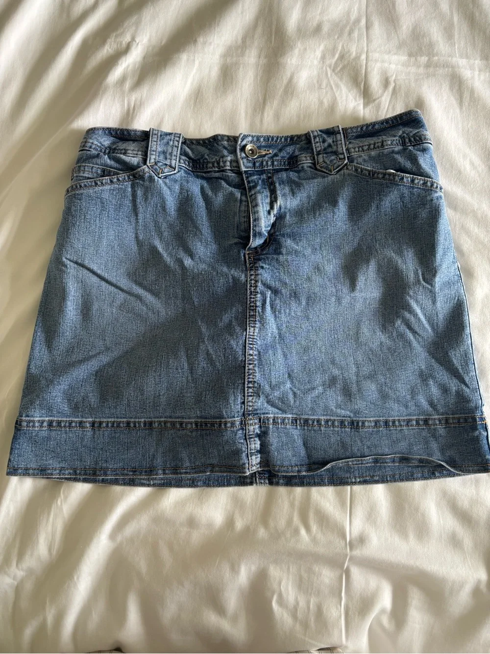 St. John's Bay Light Blue Denim Mini Skirt